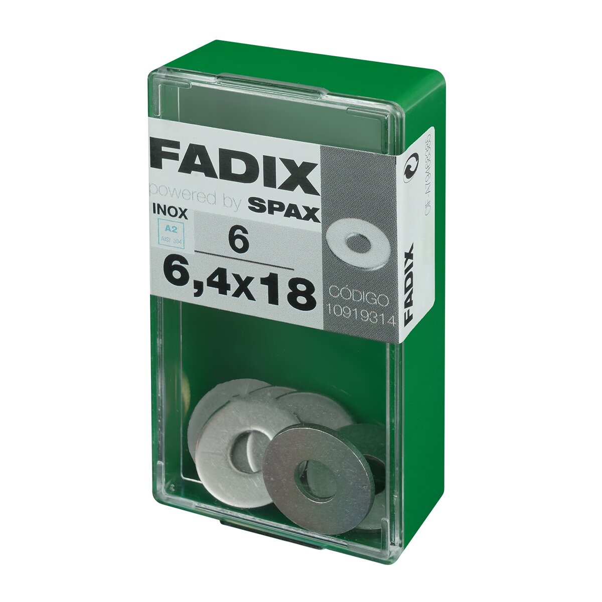 Arandela Plana de Ala Ancha Acero Inoxidable Ø6,4 x Ø18 mm - Caja 6 Uds Acero Inox-2