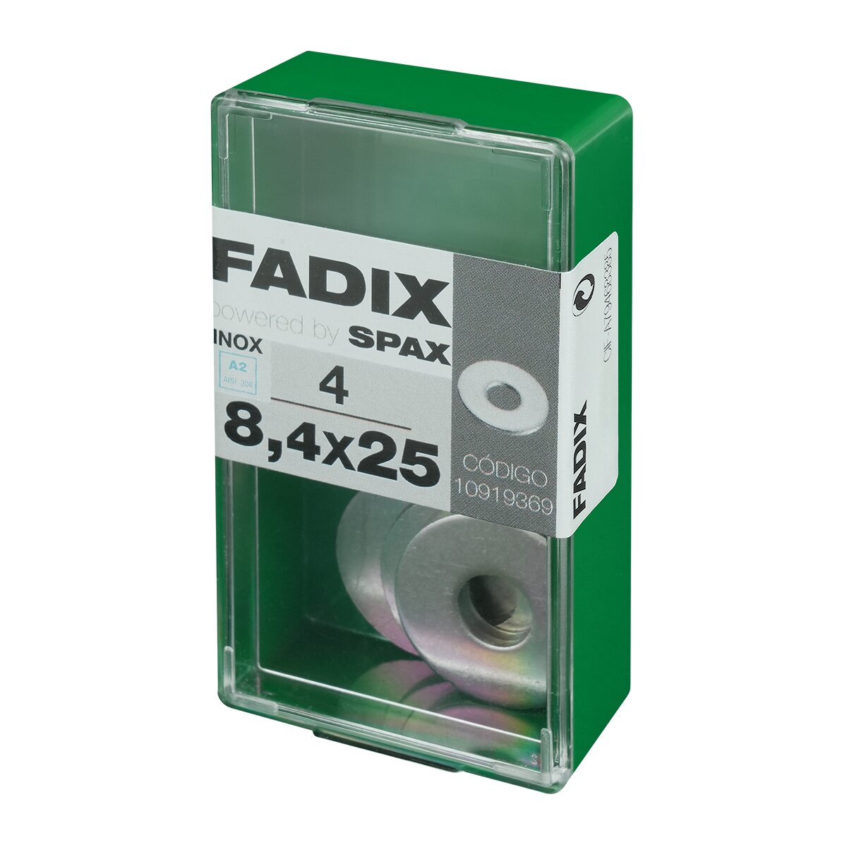 Arandela Plana de Ala Ancha Acero Inoxidable Ø8,4 x Ø25 mm - Caja 4 Uds Acero Inox-2