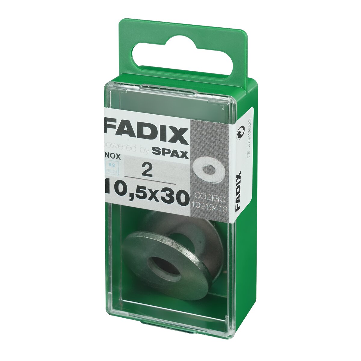 Arandela Plana de Ala Ancha Acero Inoxidable Ø10,5 x Ø30 mm - Caja 2 Uds Acero Inox-2