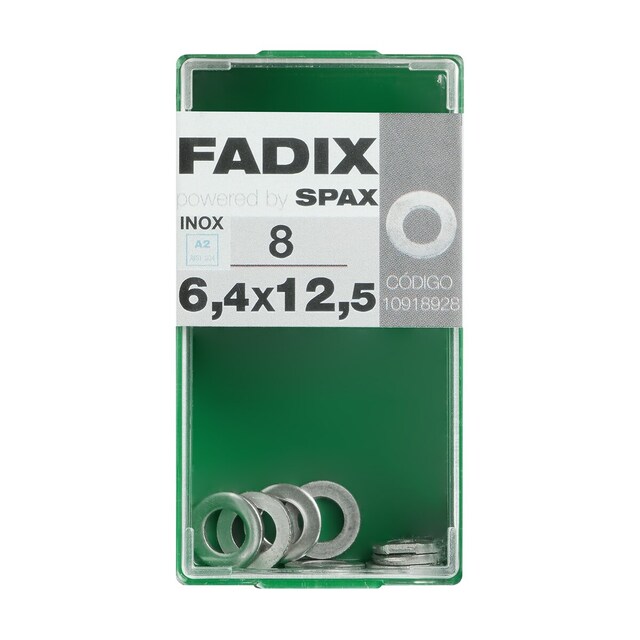 Imagen 0 de Arandela Plana Acero Inoxidable Ø6,4 x Ø12,5 mm - Caja 8 Uds