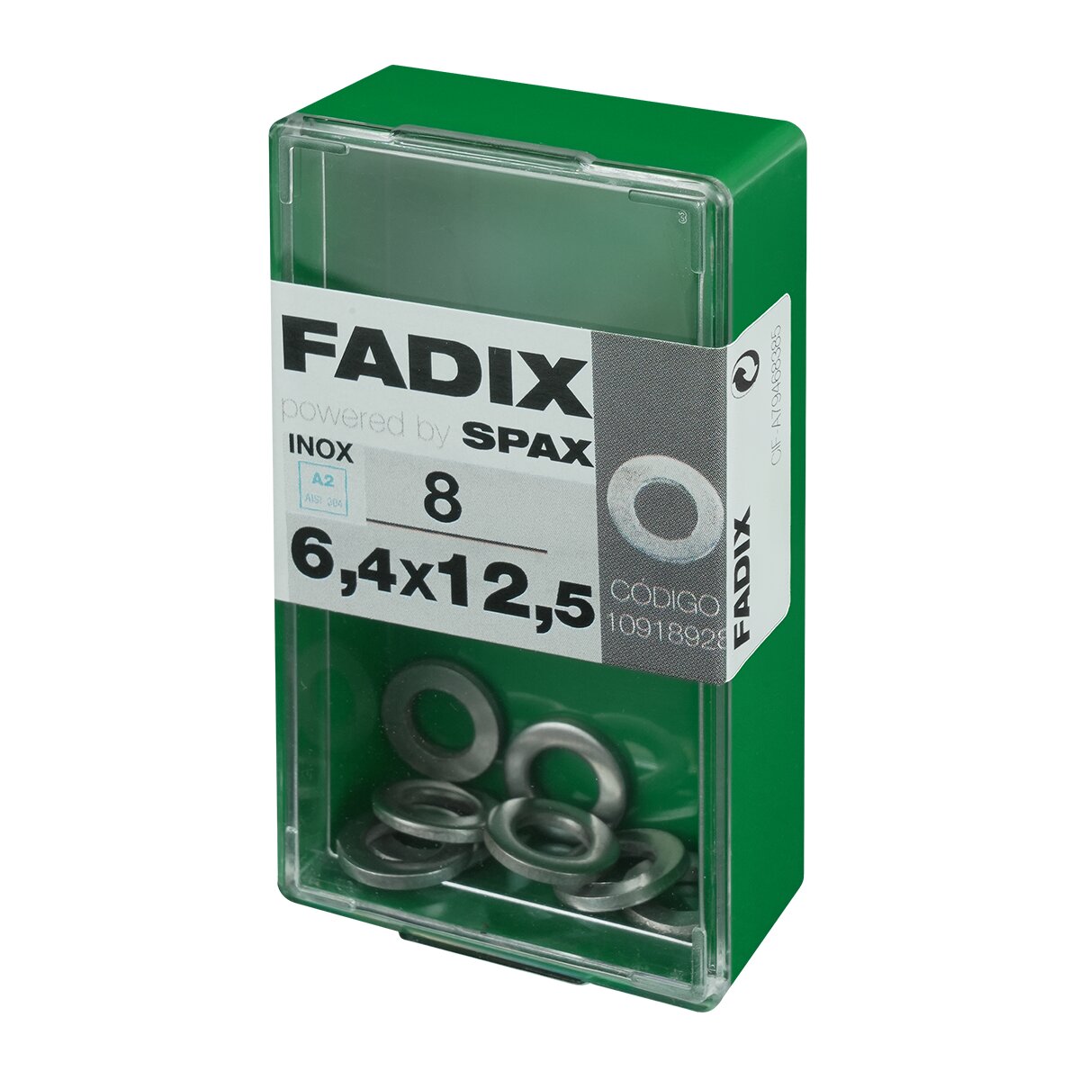 Arandela Plana Acero Inoxidable Ø6,4 x Ø12,5 mm - Caja 8 Uds Acero Inox-2