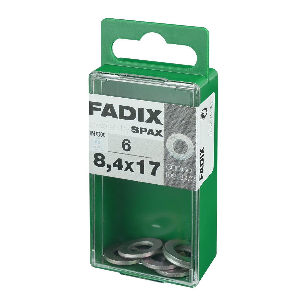 Arandela Plana Acero Inoxidable Ø8,4 x Ø17 mm - Caja 6 Uds Acero Inox-2