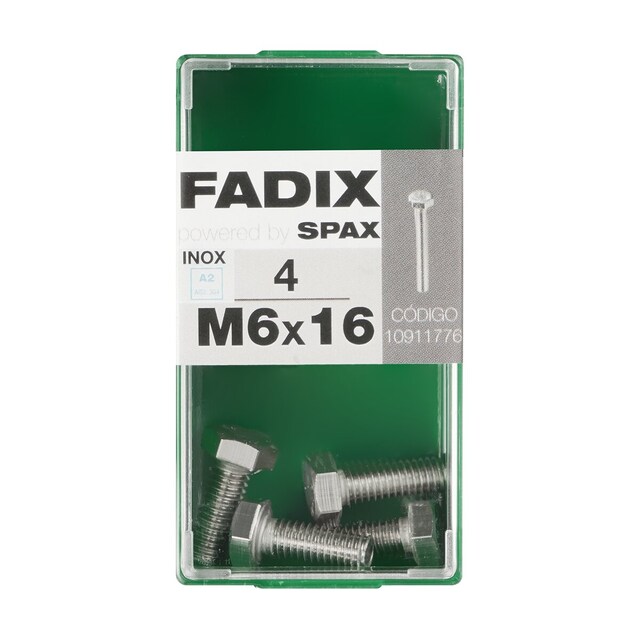 Imagen 0 de Tornillo Inoxidable Métrica Cabeza Hexagonal M6 x 16 mm - Caja 4 Uds