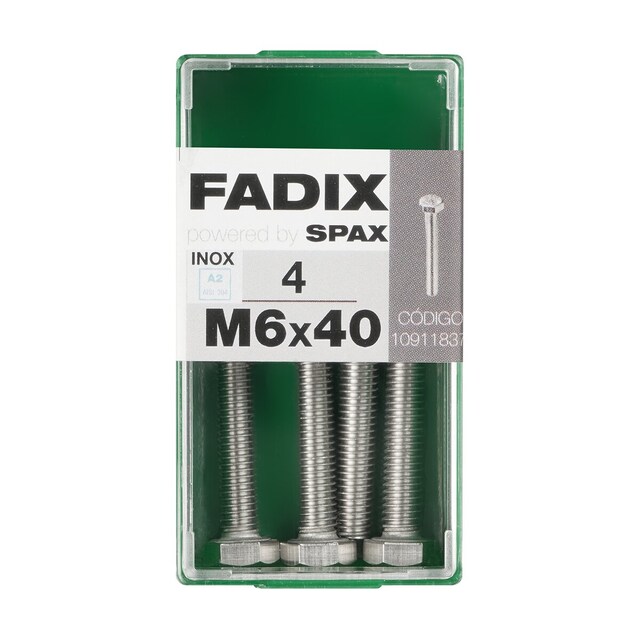 Imagen 0 de Tornillo Inoxidable Métrica Cabeza Hexagonal M6 x 40 mm - Caja 4 Uds