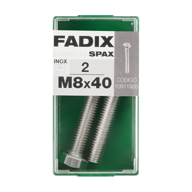 Imagen 0 de Tornillo Inoxidable Métrica Cabeza Hexagonal M8 x 40 mm - Caja 2 Uds