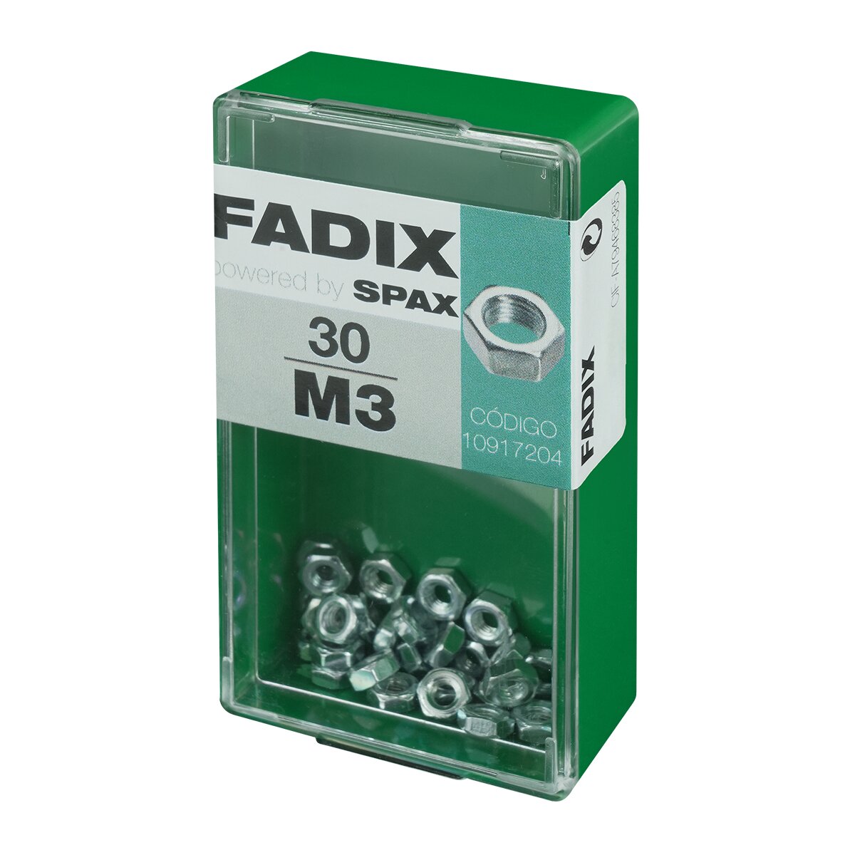 Tuerca Hexagonal Cincada M3 - Caja 30 Uds Zincado-2