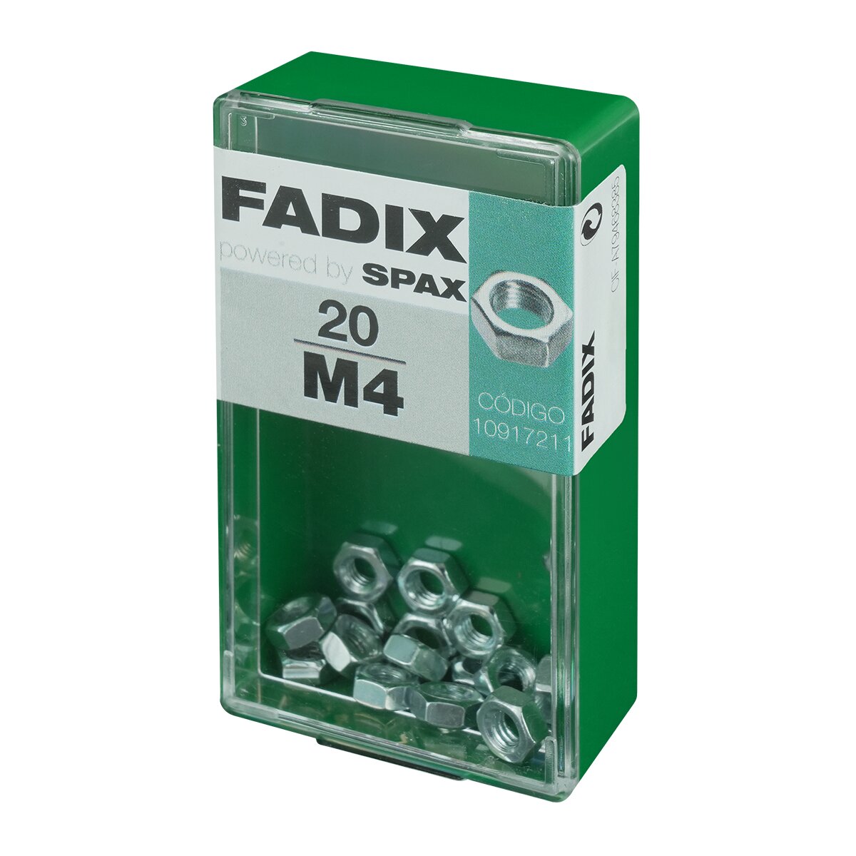 Tuerca Hexagonal Cincada M4 - Caja 20 Uds Zincado-2