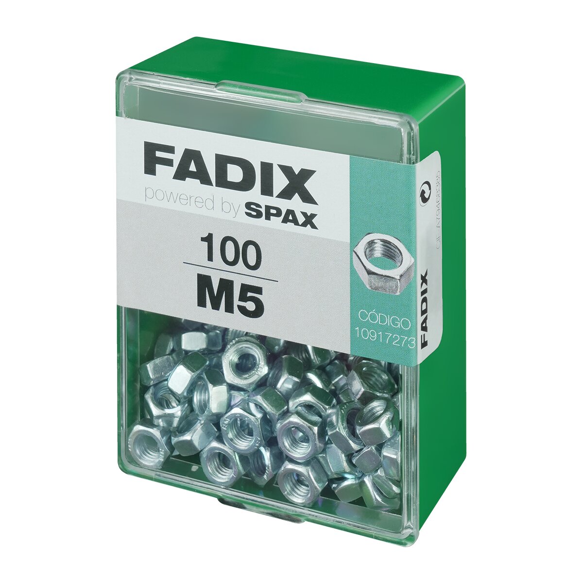Tuerca Hexagonal Cincada M5 - Caja 100 Uds Zincado-2