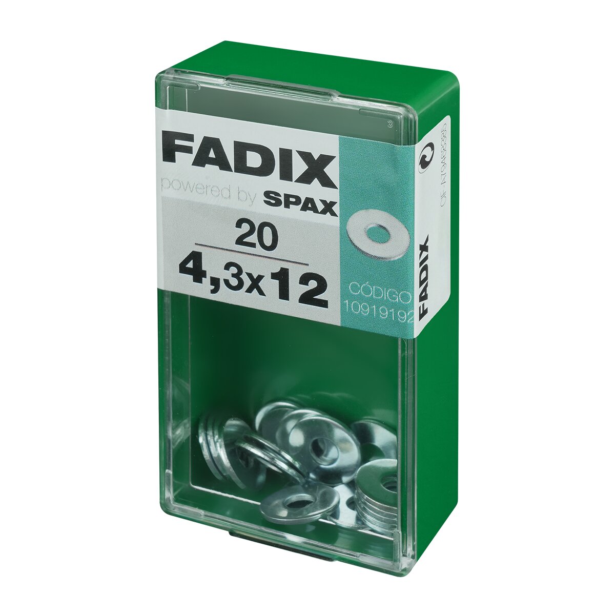 Arandela Plana de Ala Ancha Cincada Ø4,3 x Ø12 mm - Caja 20 Uds Zincado-2