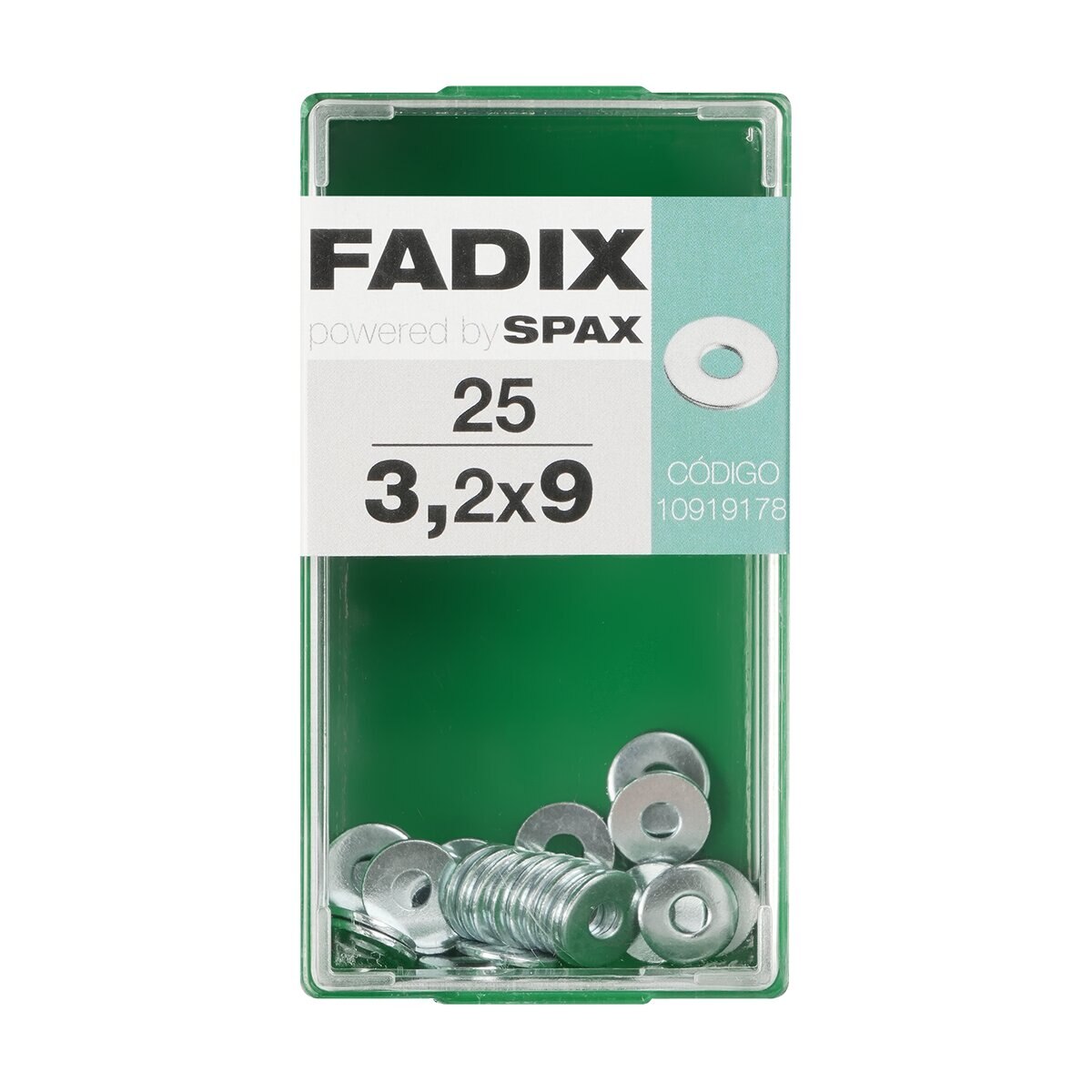 Arandela Plana de Ala Ancha Cincada Ø3,2 x Ø9 mm - Caja 25 Uds Zincado-1