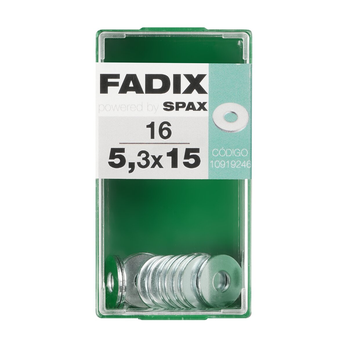 Arandela Plana de Ala Ancha Cincada Ø5,3 x Ø15 mm - Caja 16 Uds Zincado-1