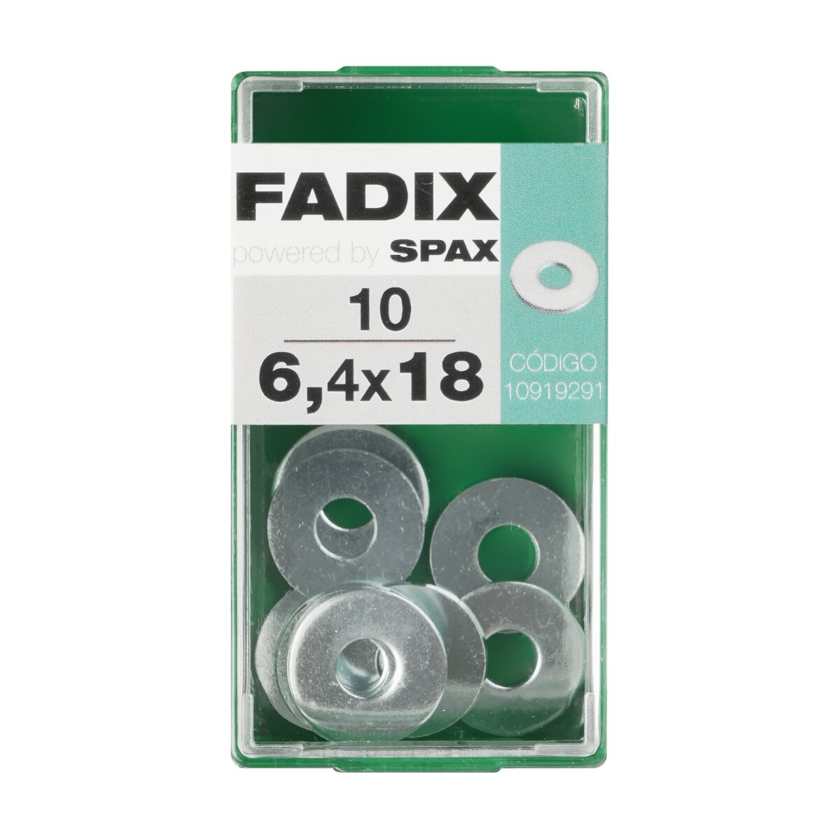 Arandela Plana de Ala Ancha Cincada Ø6,4 x Ø18 mm - Caja 10 Uds Zincado-1