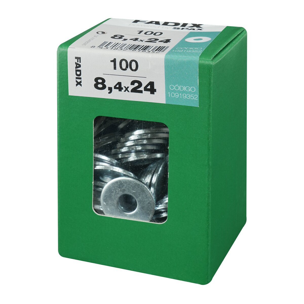 Arandela Plana de Ala Ancha Cincada Ø8,4 x Ø24 mm - Caja 100 Uds Zincado-2