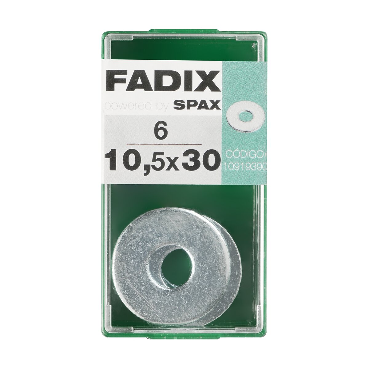 Imagen 0 de Arandela Plana de Ala Ancha Cincada Ø10,5 x Ø30 mm - Caja 6 Uds