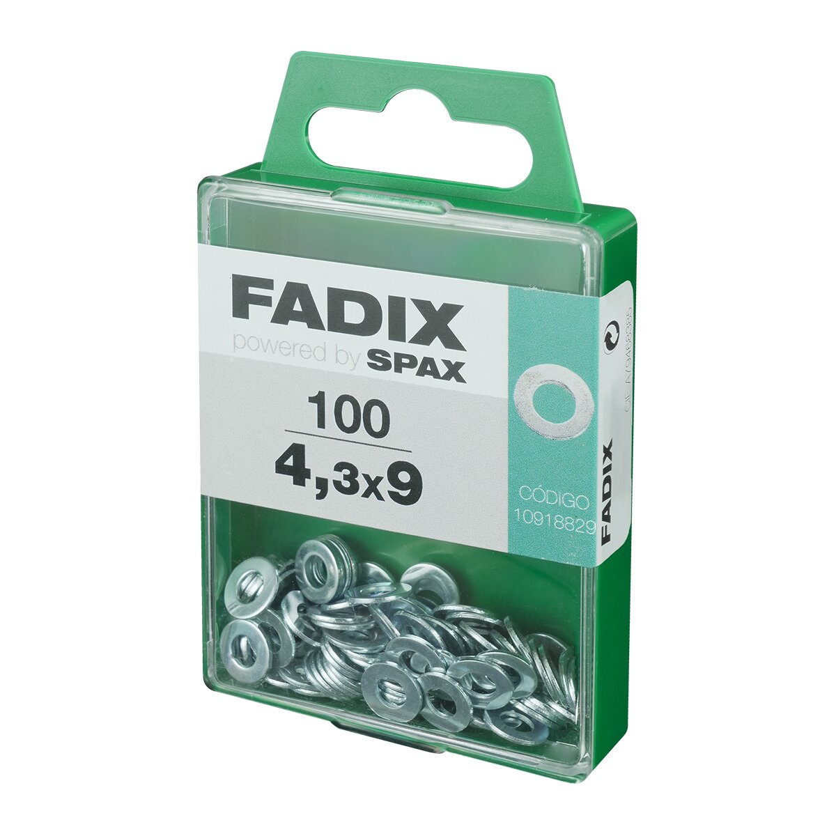 Arandela Plana Cincada Ø4,3 x Ø9 mm - Caja 100 Uds Zincado-2