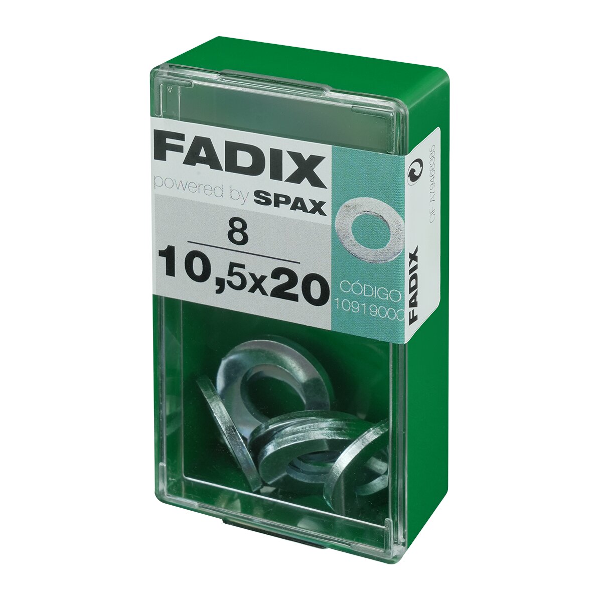 Arandela Plana Cincada Ø10,5 x Ø20 mm - Caja 8 Uds Zincado-2