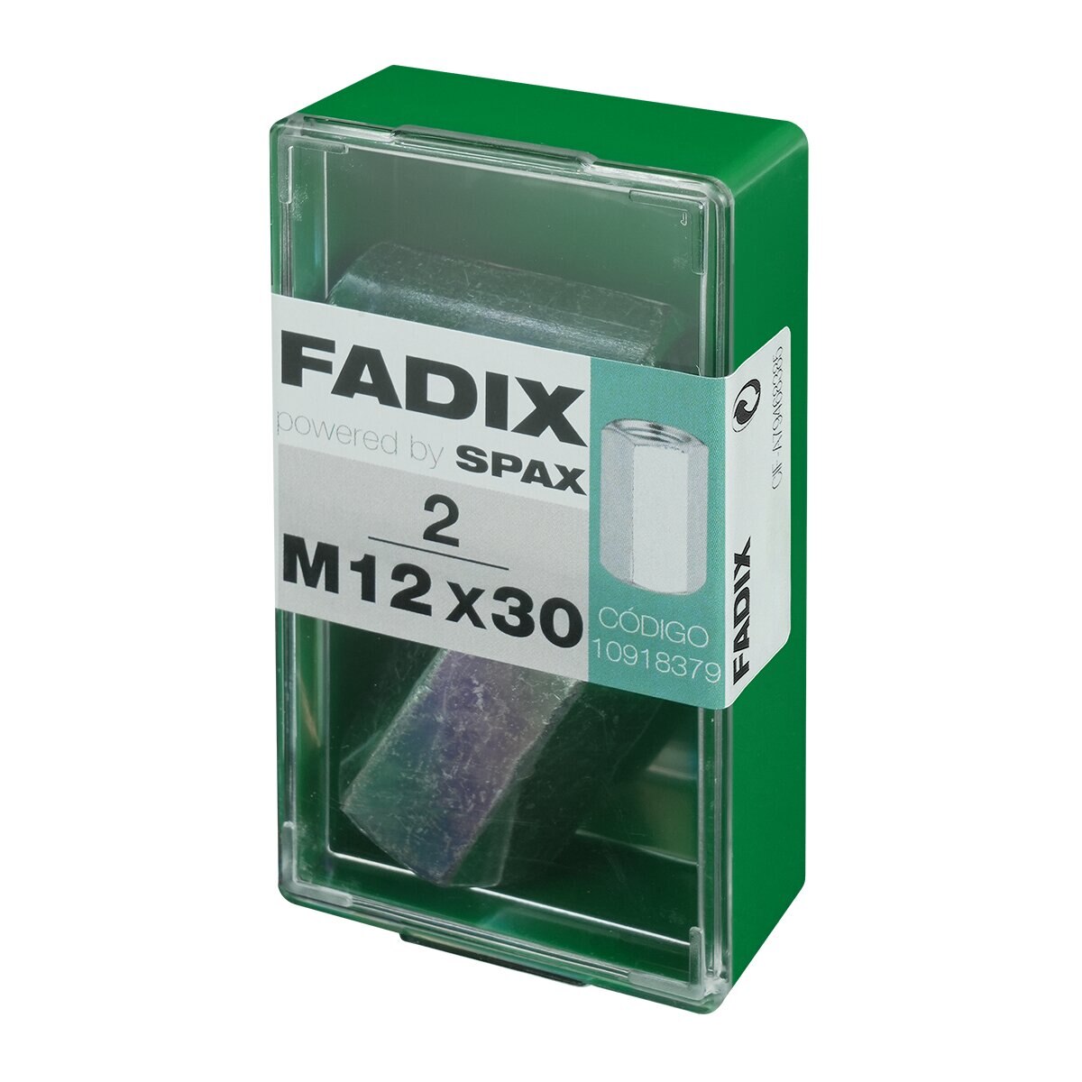 Tuerca Hexagonal para Unión Varillas M12 x 30 mm - Caja 2 Uds Zincado-2