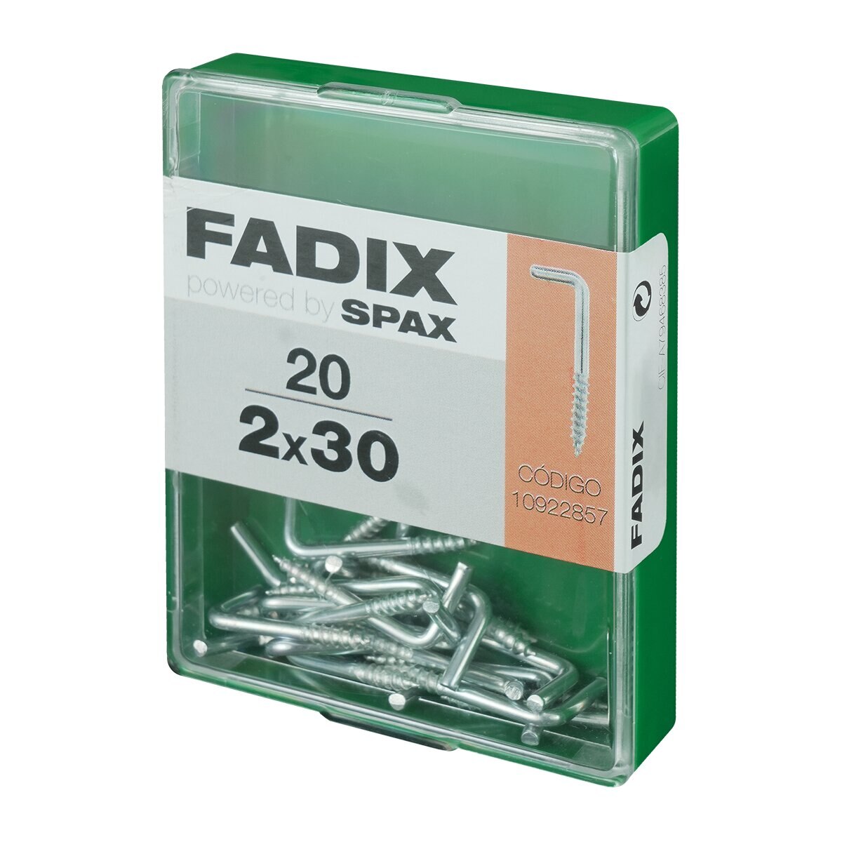 Alcayata Roscada Cinc Ø2 x 30 mm - Caja 20 Uds Zincado-2