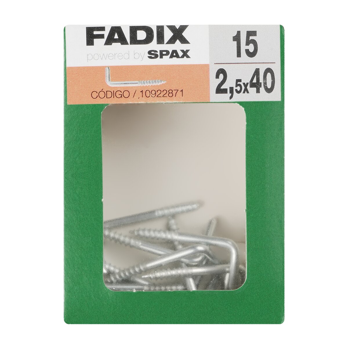 Imagen 0 de Alcayata Roscada Cinc Ø2,5 x 40 mm - Caja 15 Uds