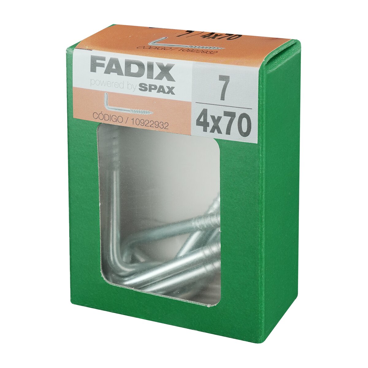 Alcayata Roscada Cinc Ø4 x 70 mm - Caja 7 Uds Zincado-2