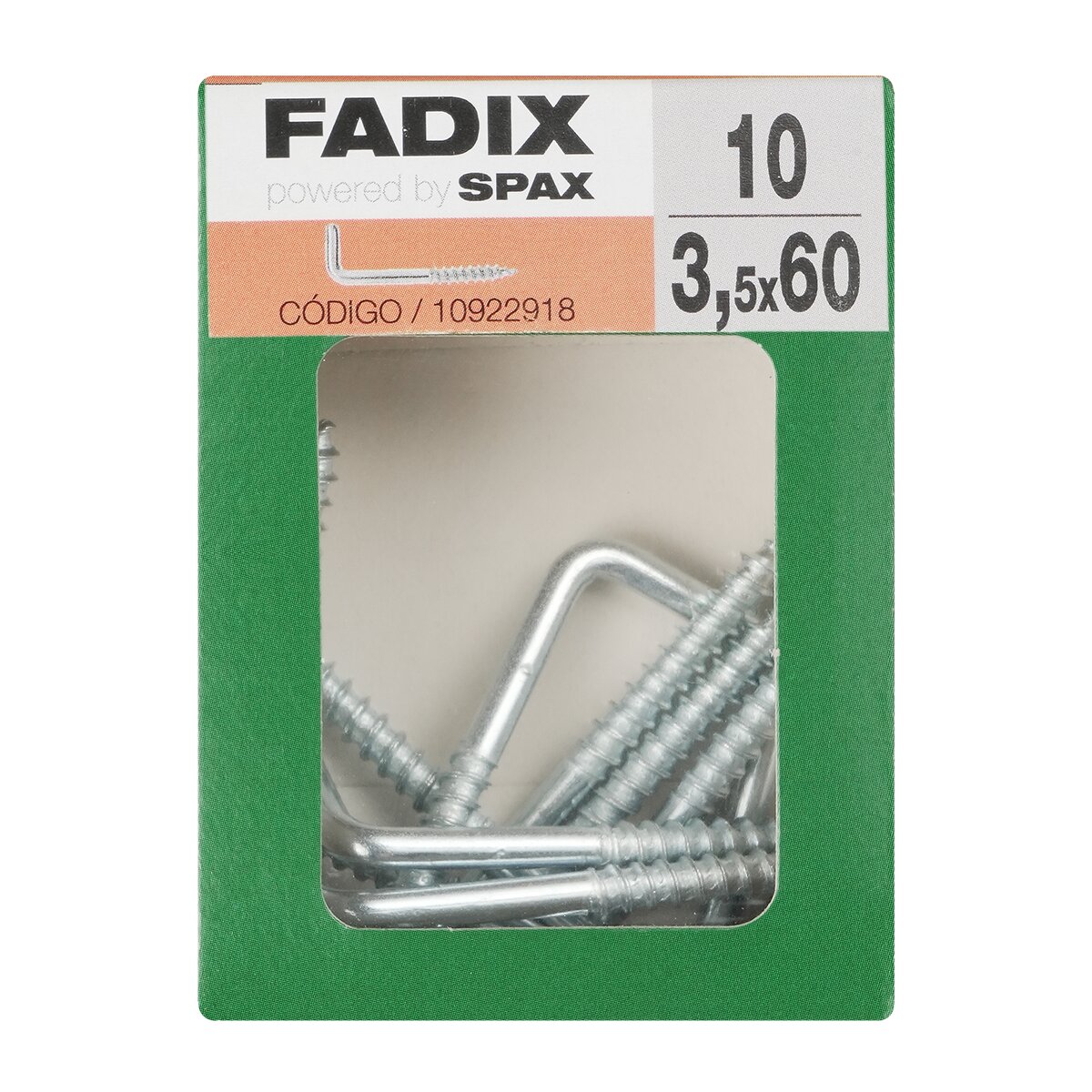 Imagen 0 de Alcayata Roscada Cinc Ø3,5 x 60 mm - Caja 10 Uds