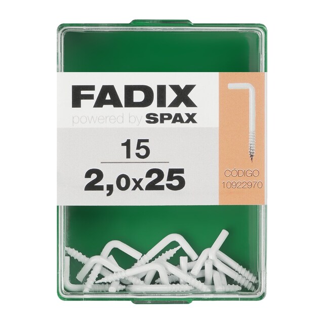 Imagen 0 de Alcayata Roscada Blanca Ø2 x 25 mm - Caja 15 Uds