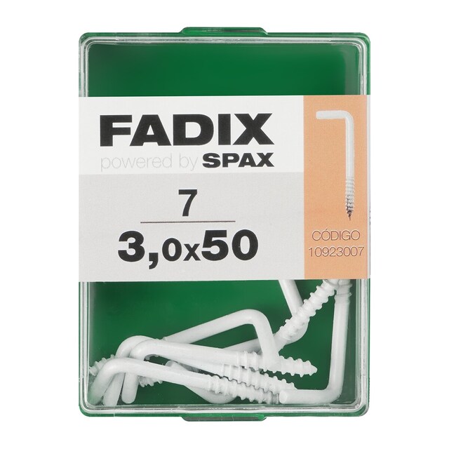 Imagen 0 de Alcayata Roscada Blanca Ø3 x 50 mm - Caja 7 Uds