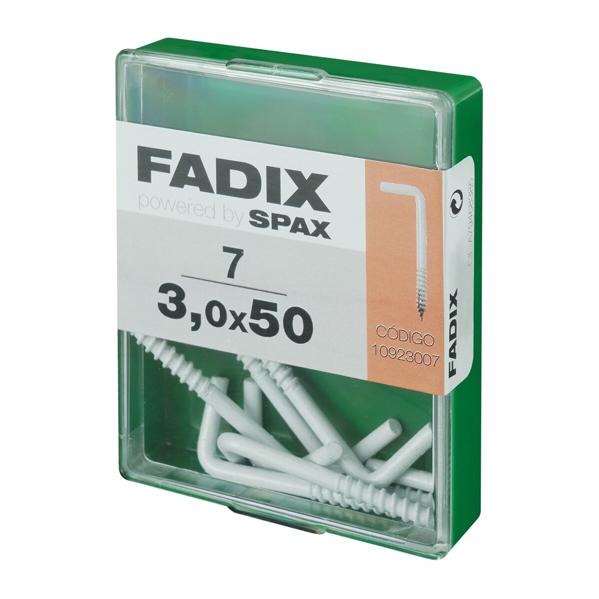 Alcayata Roscada Blanca Ø3 x 50 mm - Caja 7 Uds Zincado-2