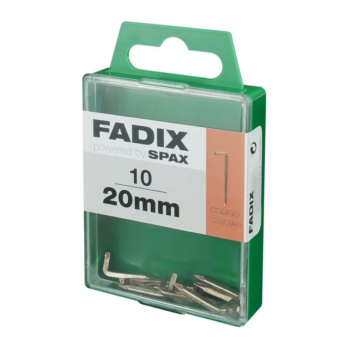 Alcayata Acero Cuadrada 20 mm - Caja 10 Uds Zincado-2