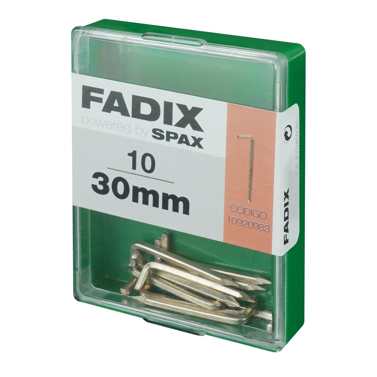 Alcayata Acero Cuadrada 30 mm - Caja 10 Uds Zincado-2
