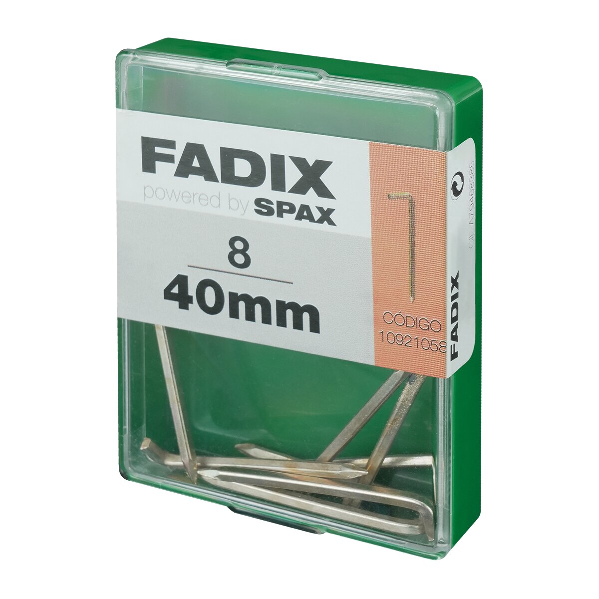 Alcayata Acero Cuadrada 40 mm - Caja 8 Uds Zincado-2