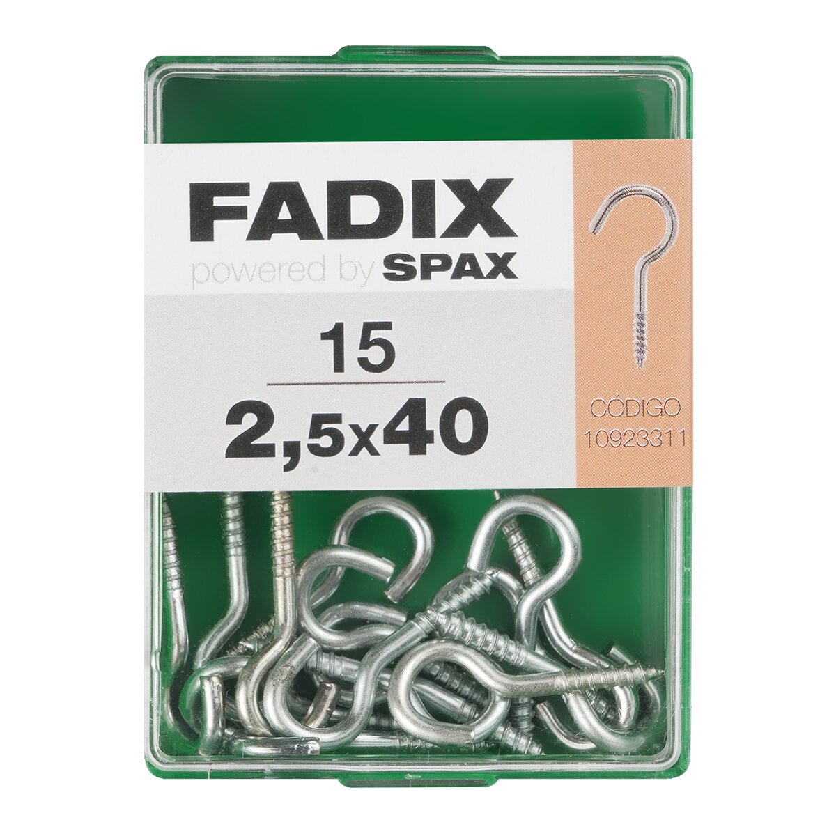 Imagen 0 de Hembrilla Abierta Cinc Ø2,5 x 40 mm - Caja 15 Uds