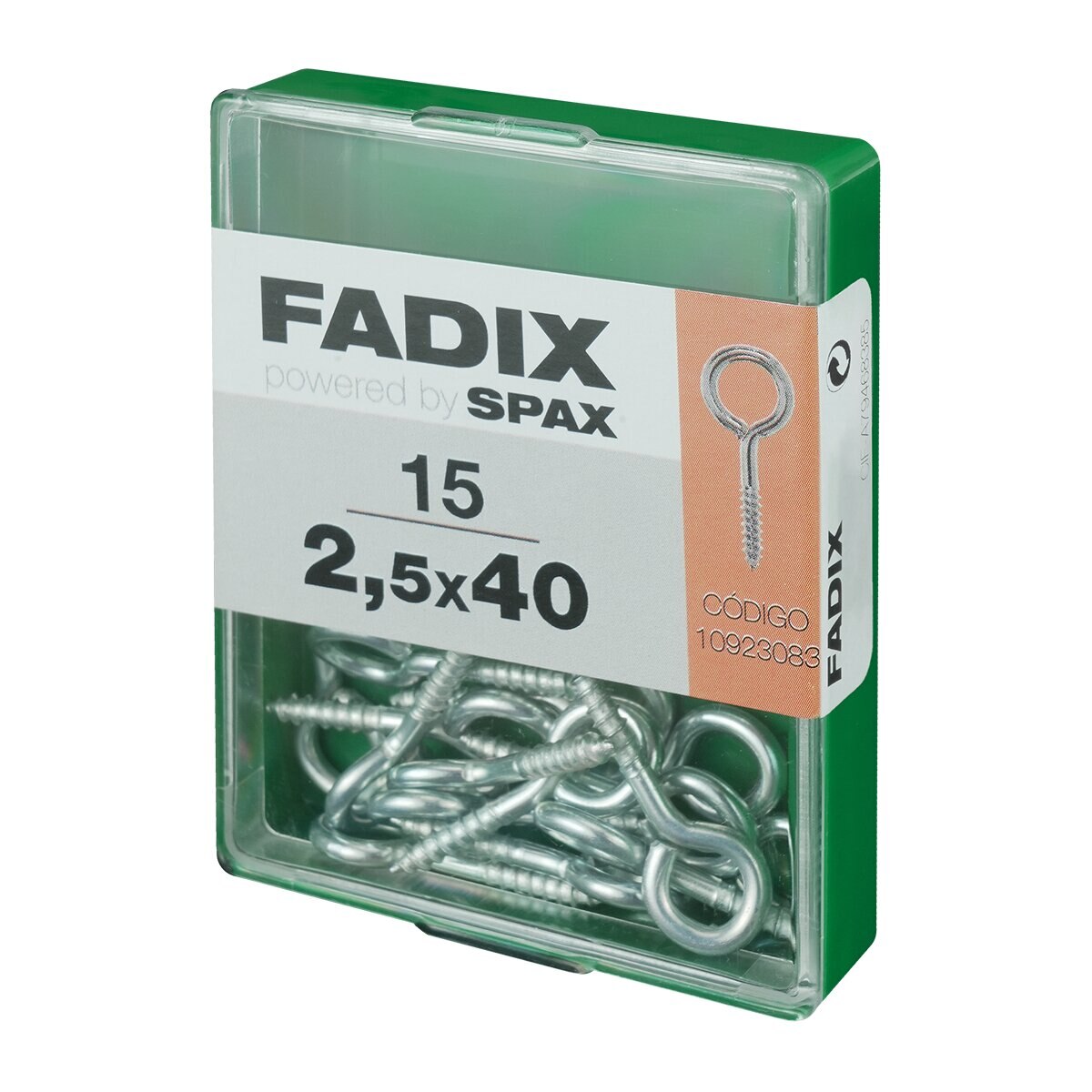Hembrilla Cerrada Cinc Ø2,5 x 40 mm - Caja 15 Uds Zincado-2