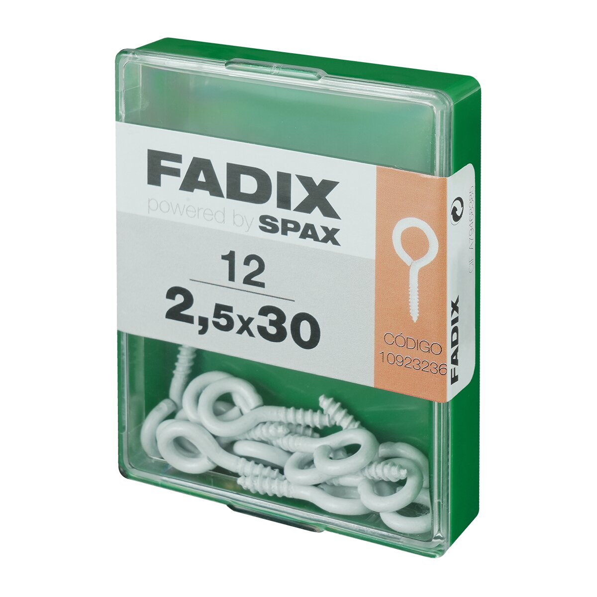 Hembrilla Cerrada Blanca Ø2,5 x 30 mm - Caja 12 Uds Blanco-2