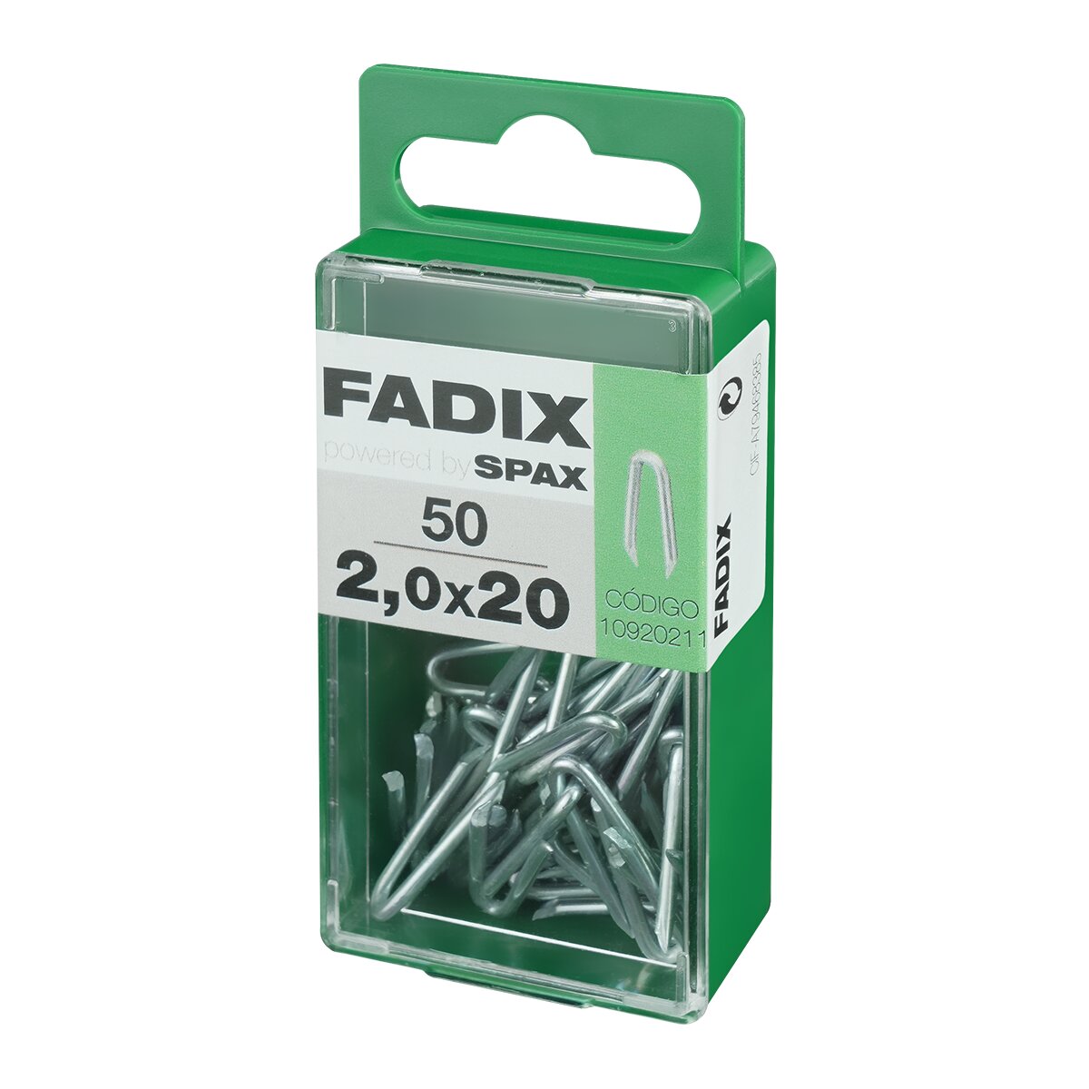 Grampillones Cincados 2 x 20 mm - Caja 50 Uds Zincado-2