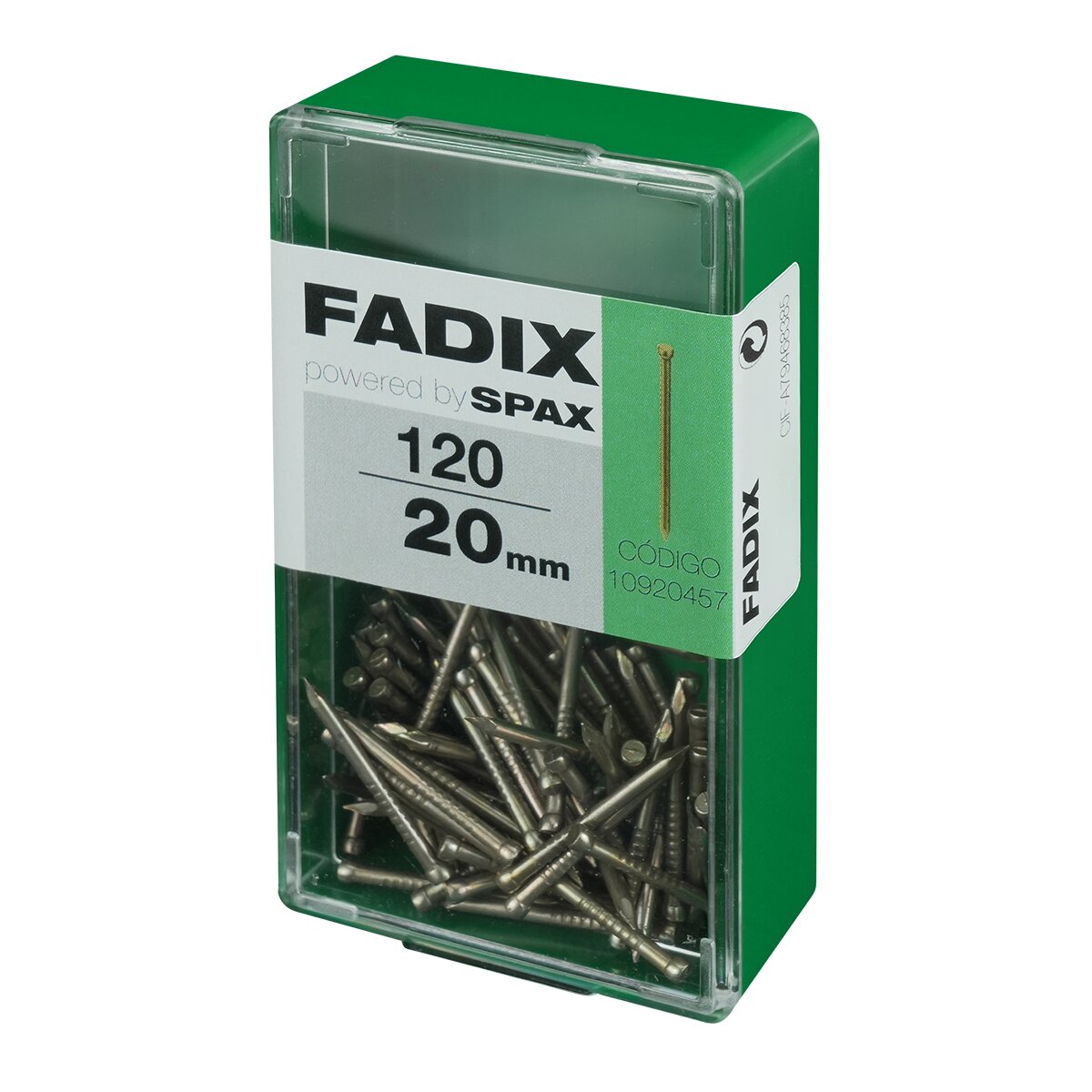 Clavo Acero Cabeza Perdida 20 mm - Caja 120 Uds Zincado-2
