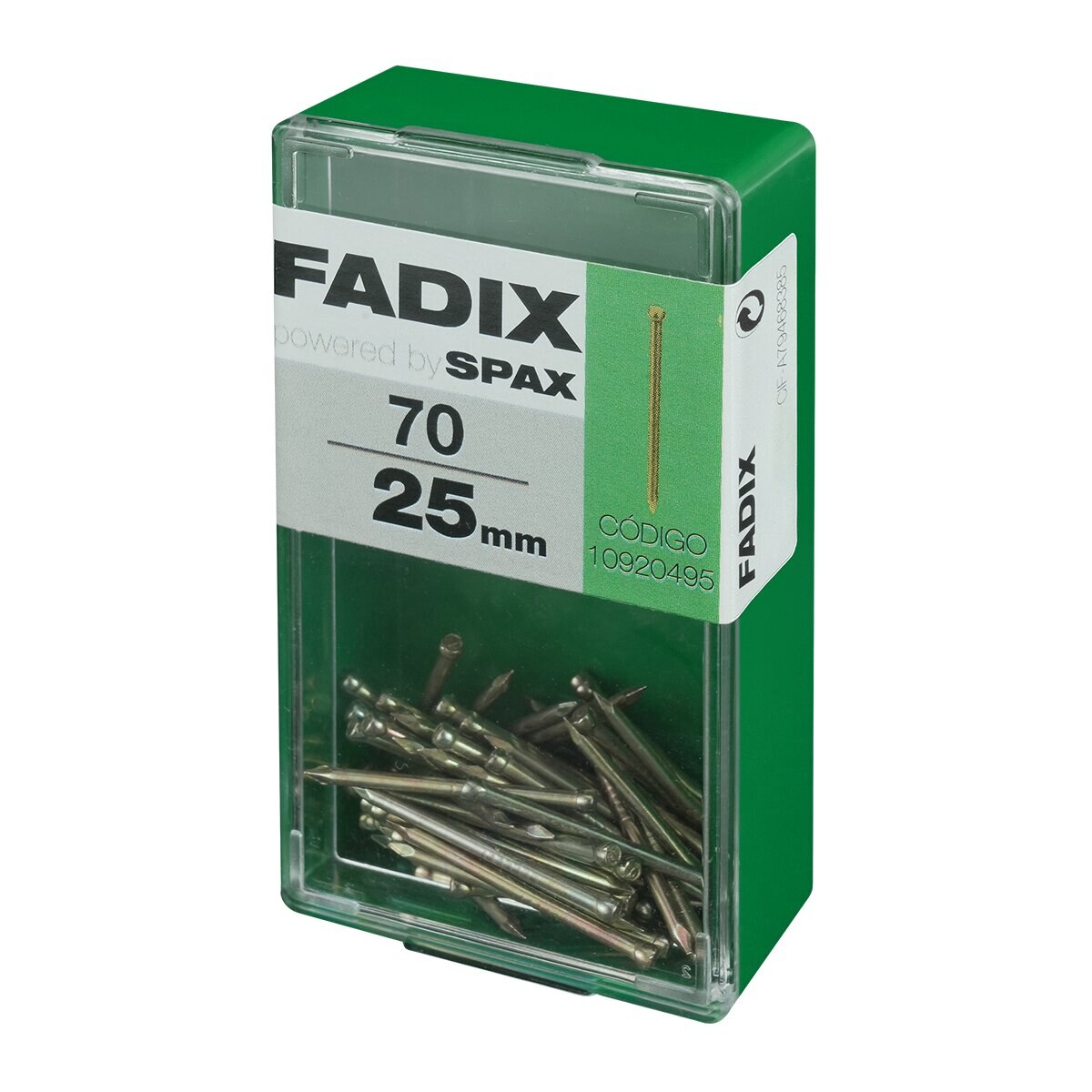 Clavo Acero Cabeza Perdida 25 mm - Caja 70 Uds Zincado-2
