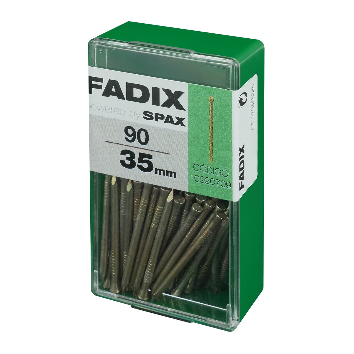 Clavo Acero Cabeza Perdida 35 mm - Caja 90 Uds Zincado-2