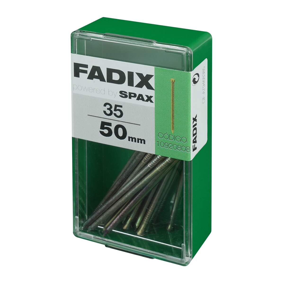 Clavo Acero Cabeza Perdida 50 mm - Caja 35 Uds Zincado-2
