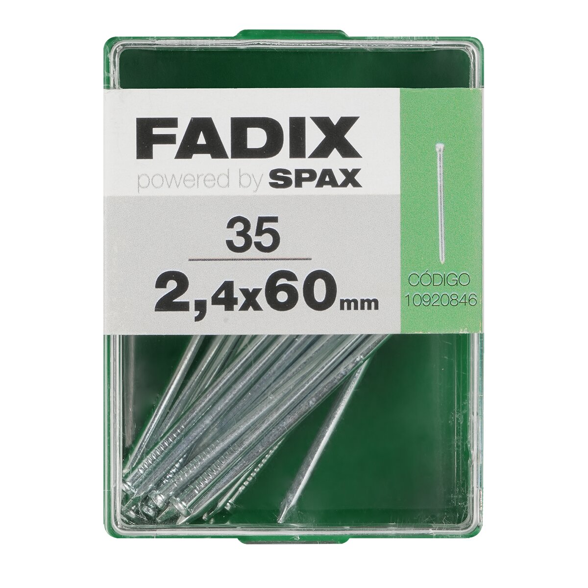 FADIX - Clavo Acero Cabeza Perdida 60 mm - Caja 35 Uds.