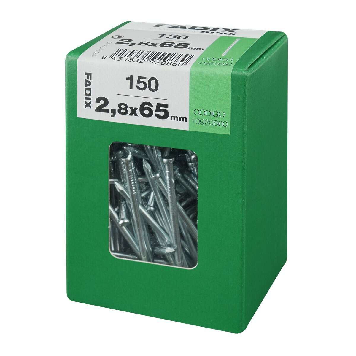 Clavo Acero Cabeza Perdida 65 mm - Caja 150 Uds Zincado-2