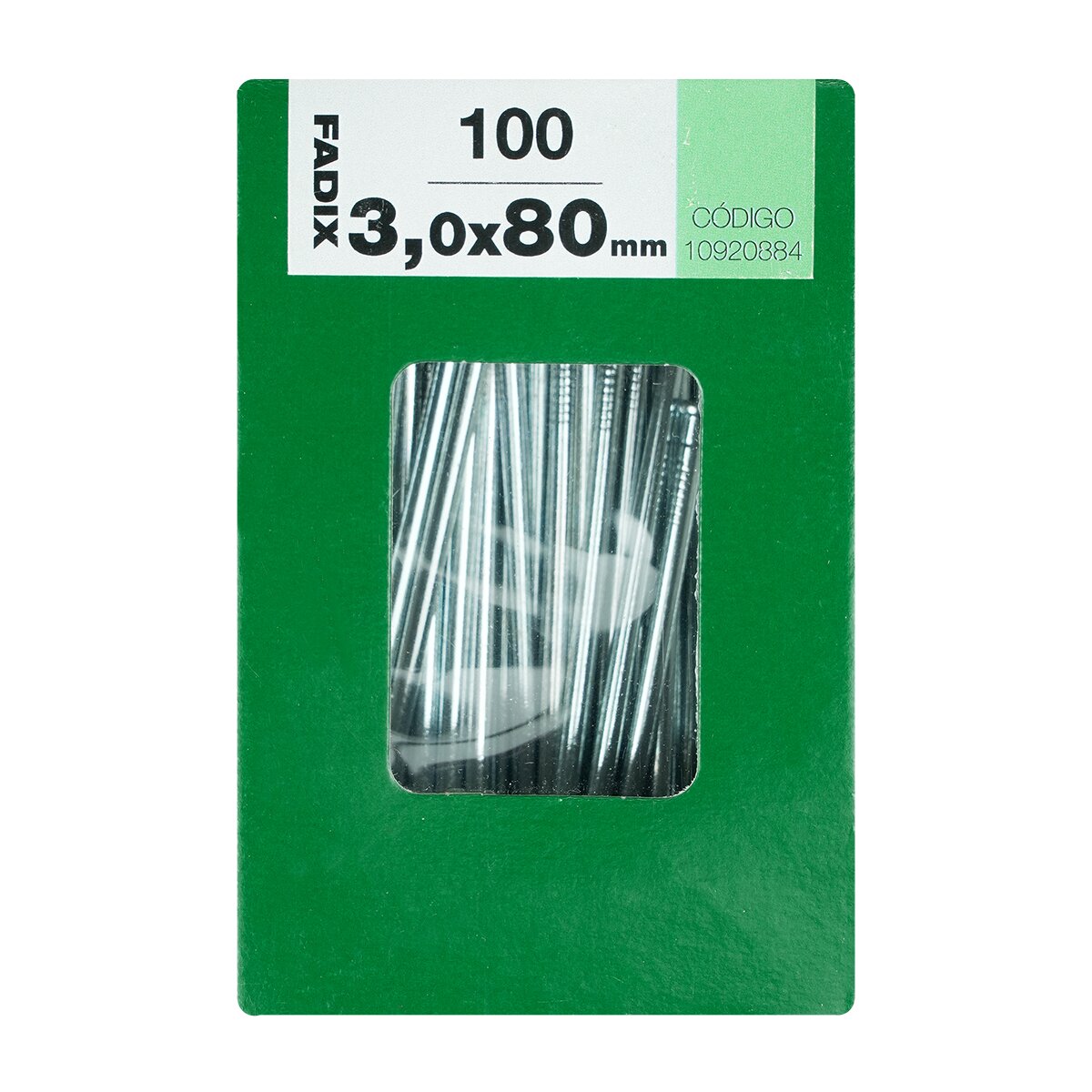 FADIX - Clavo Acero Cabeza Perdida 80 mm - Caja 100 Uds.