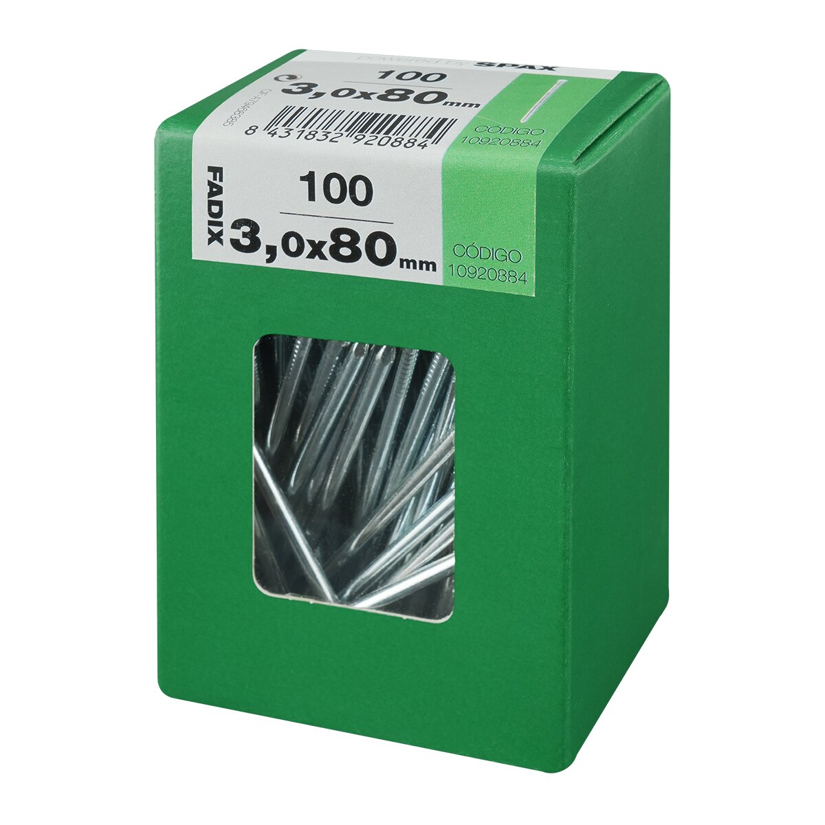 Clavo Acero Cabeza Perdida 80 mm - Caja 100 Uds Zincado-2