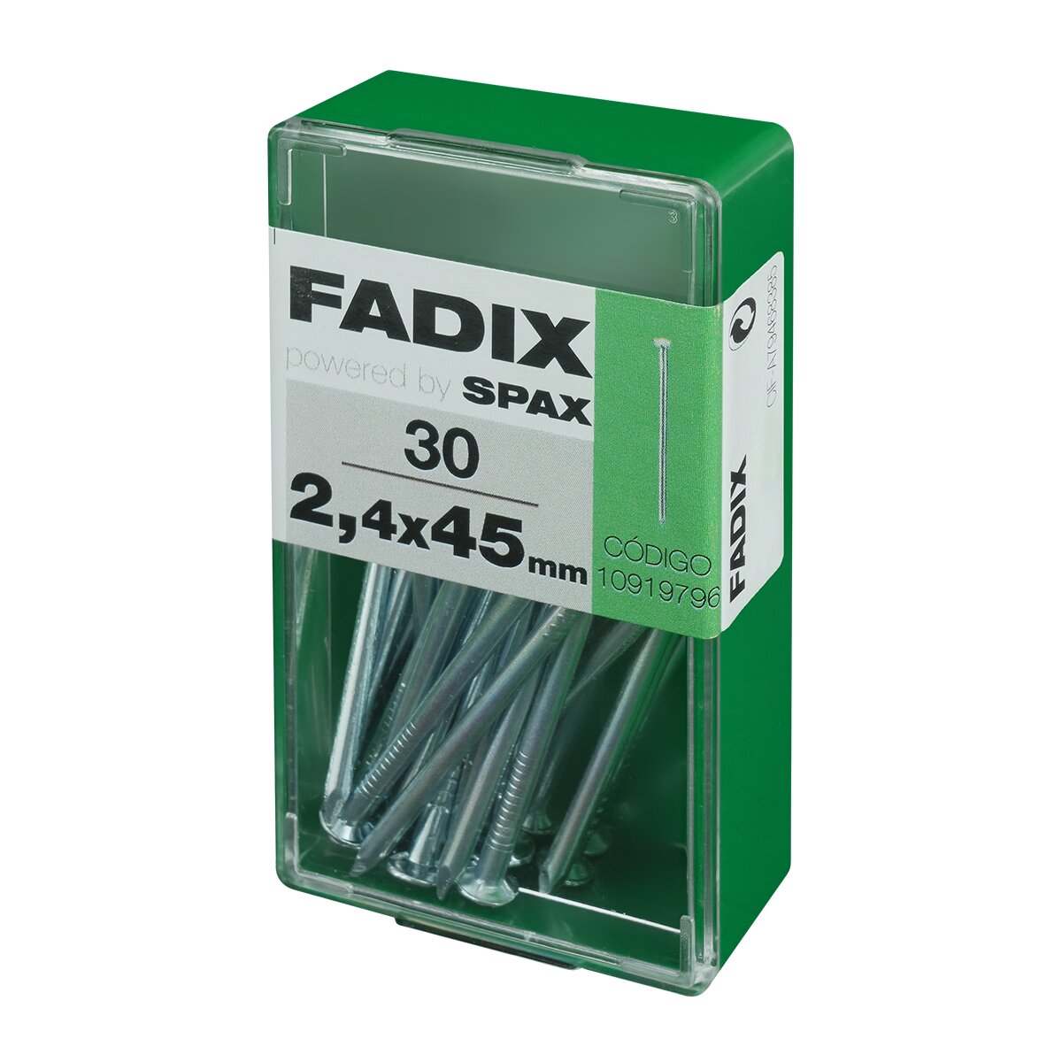 Clavo Acero Cabeza Plana Ø2,4 x 45 mm - Caja 30 Uds Zincado-2