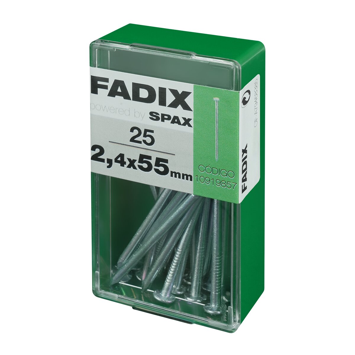 Clavo Acero Cabeza Plana Ø2,4 x 55 mm - Caja 25 Uds Zincado-2