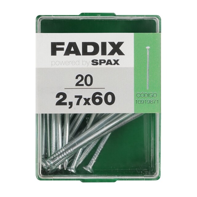 Imagen 0 de Clavo Acero Cabeza Plana Ø2,7 x 60 mm - Caja 20 Uds