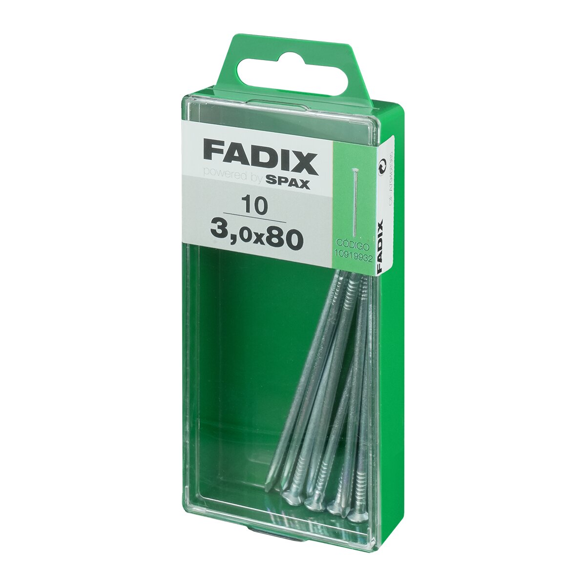 Clavo Acero Cabeza Plana Ø3 x 80 mm - Caja 10 Uds Zincado-2