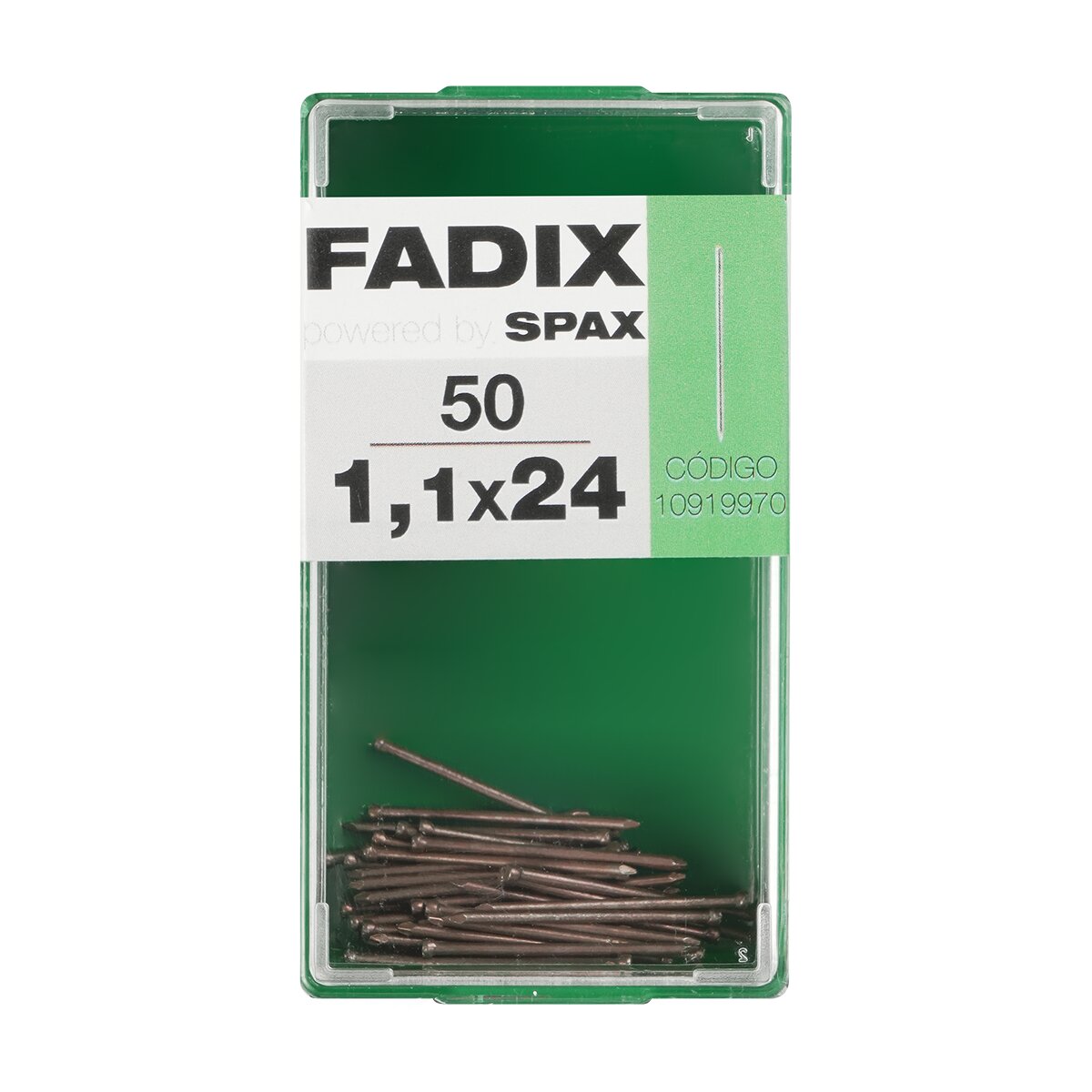 FADIX - Clavo Moldura Acero Ø1,1 x 24 mm - Caja 50 Uds.