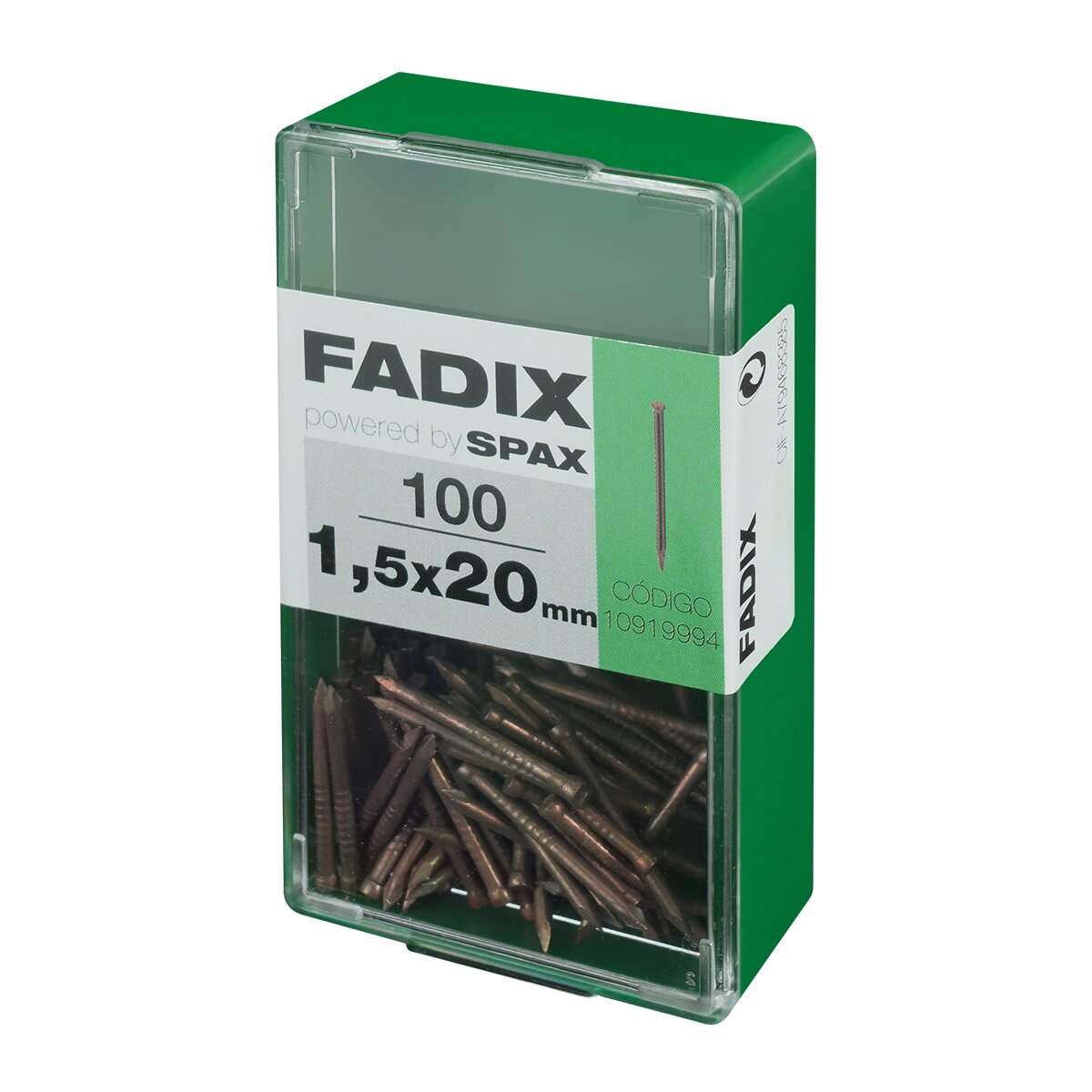 Clavo Acero Rodapiés Ø1,5 x 20 mm - Caja 100 Uds Zincado-2