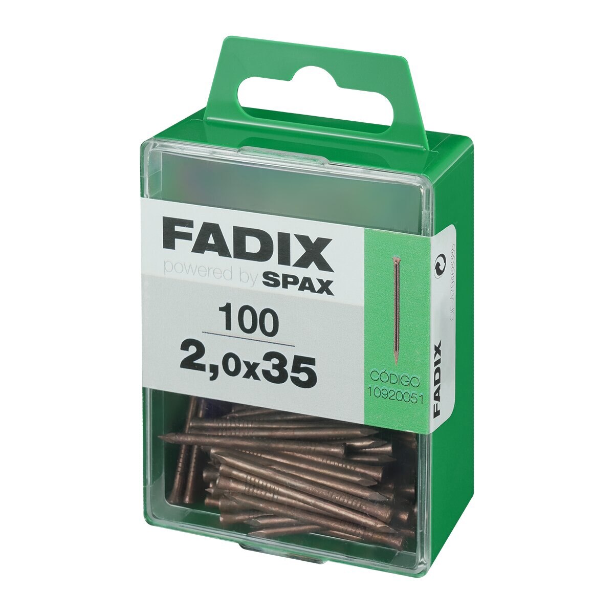 Clavo Acero Rodapiés Ø2 x 35 mm - Caja 100 Uds Zincado-2